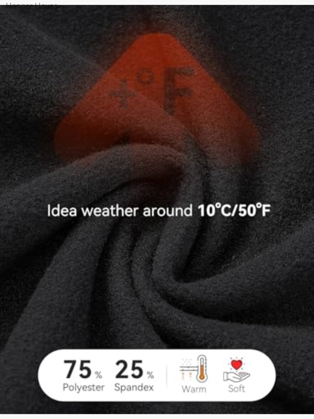 Fleece Lined Thermal Top Long Sleeve Thumbholes Zipper Pocket Workout Running - Picture 3 of 7